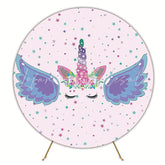 Unicorn Starry Night Round Backdrop for Dreamy Party Vibes
