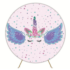 Unicorn Starry Night Round Backdrop for Dreamy Party Vibes