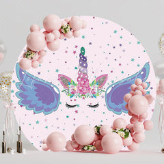 Unicorn Starry Night Round Backdrop for Dreamy Party Vibes