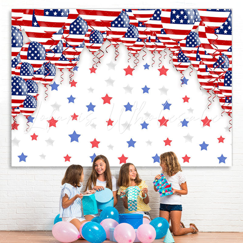 Lofaris United States Flag Ballon Birthday Backdrop Decoration