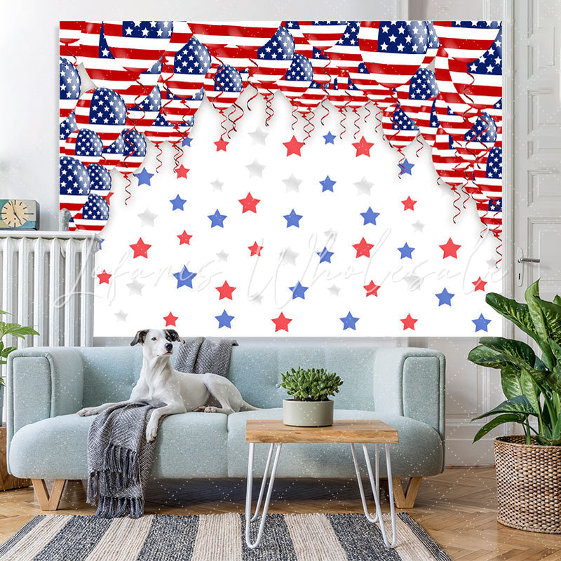 Lofaris United States Flag Ballon Birthday Backdrop Decoration