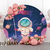 Lofaris Universe Planet Spaceman Moon Round Birthday Backdrop