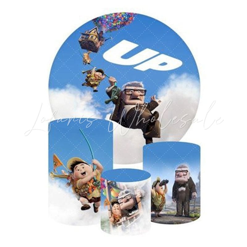 UP Themed Round Backdrop and Cylinders Kit for Disney Celebrations