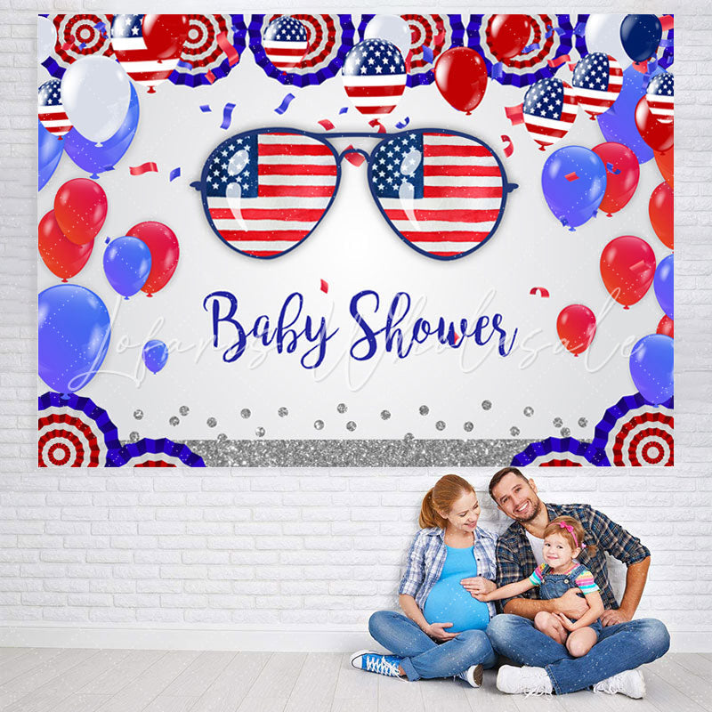 Lofaris Usa Flag Independence Day Baby Shower Party Backdrop
