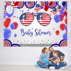 Lofaris Usa Flag Independence Day Baby Shower Party Backdrop