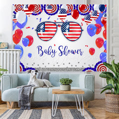 Lofaris Usa Flag Independence Day Baby Shower Party Backdrop