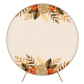 Vibrant Orange Flowers Round Backdrop For Fresh Party Celebration