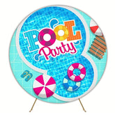 Vibrant Pool Party Round Backdrop For Summer Splash Celebration