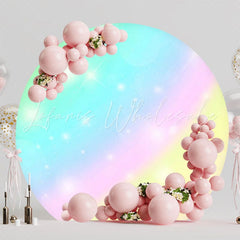 Vibrant Rainbow Round Backdrop For Colorful And Cheerful Party Fun