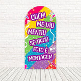 Vibrant Rainbow Stripe Carnival Arch Backdrop For Lively Celebrations