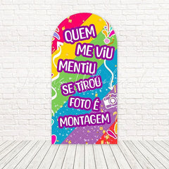 Vibrant Rainbow Stripe Carnival Arch Backdrop For Lively Celebrations