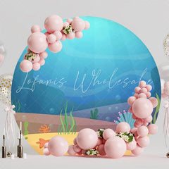 Vibrant Seabed Round Backdrop For Ocean-Themed Party Fun