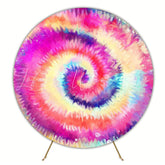 Vibrant Tie Dye Rainbow Round Backdrop for Fun Event