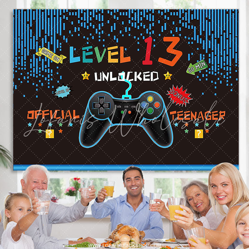Lofaris Video Game Themed 13th Birthday Backdrop For Boy