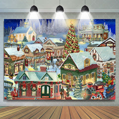 Lofaris Village Carriage Christmas Tree Backdrop For Party