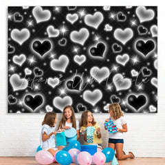 Lofaris Vintage Bokeh Black Heart Birthday Photoshoot Backdrop