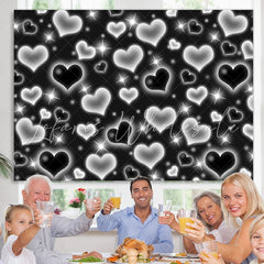 Lofaris Vintage Bokeh Black Heart Birthday Photoshoot Backdrop
