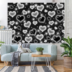 Lofaris Vintage Bokeh Black Heart Birthday Photoshoot Backdrop