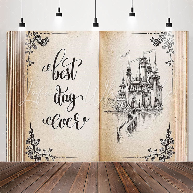 Lofaris Vintage Book Best Day Ever Birthday Party Backdrop