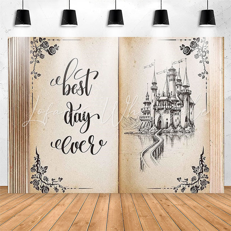 Lofaris Vintage Book Best Day Ever Birthday Party Backdrop