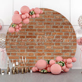 Lofaris Vintage Brown Brick Wall Round Backdrop For Party
