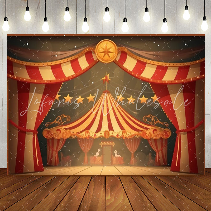 Lofaris Vintage Style Circus Tent Happy Birthday Backdrop