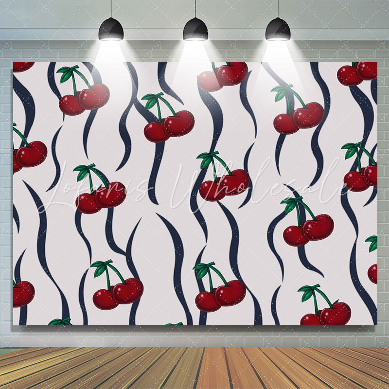 Lofaris Vintage Tile Pattern Cherry Backdrop For Birthday Party