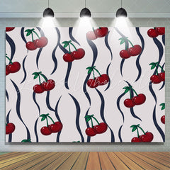 Lofaris Vintage Tile Pattern Cherry Backdrop For Birthday Party