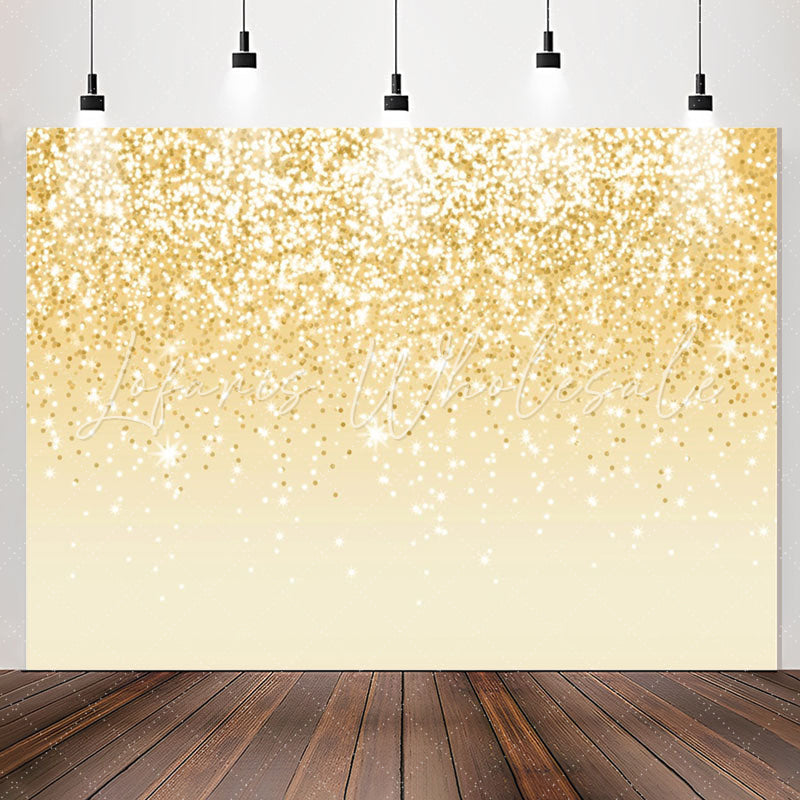 Lofaris Voguish Golden Glitter Glisten Birthday Backdrop
