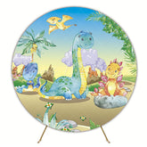 Volcano Dinosaurs Round Backdrop for Dino Theme Event
