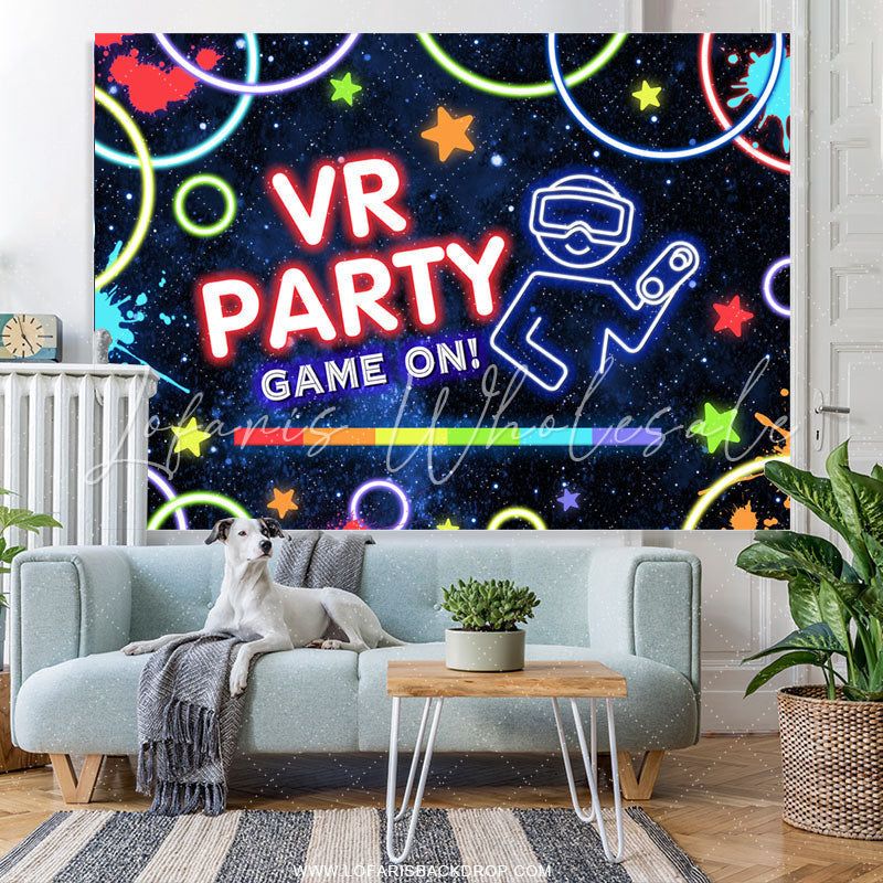 Lofaris Vr Game On Graffiti Happy Birthday Party Backdrop