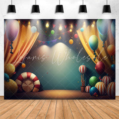 Lofaris Warm Light Balloons Curtain Flag Birthday Backdrop