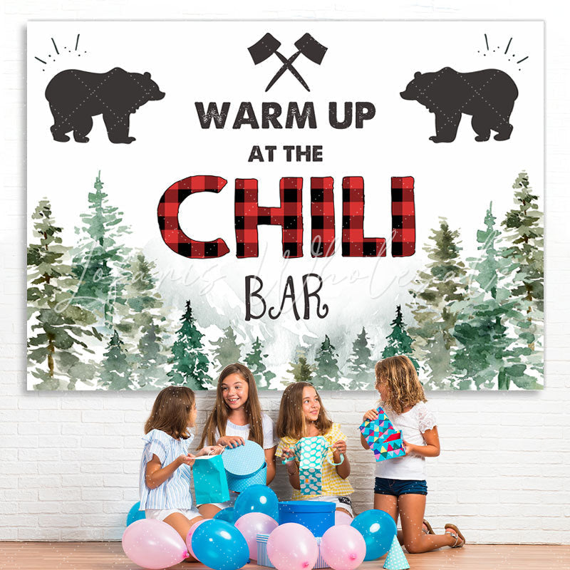 Lofaris Warm Up At The Chili Bar Pine forest Winter Backdrop