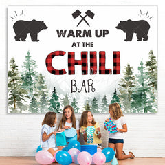 Lofaris Warm Up At The Chili Bar Pine forest Winter Backdrop