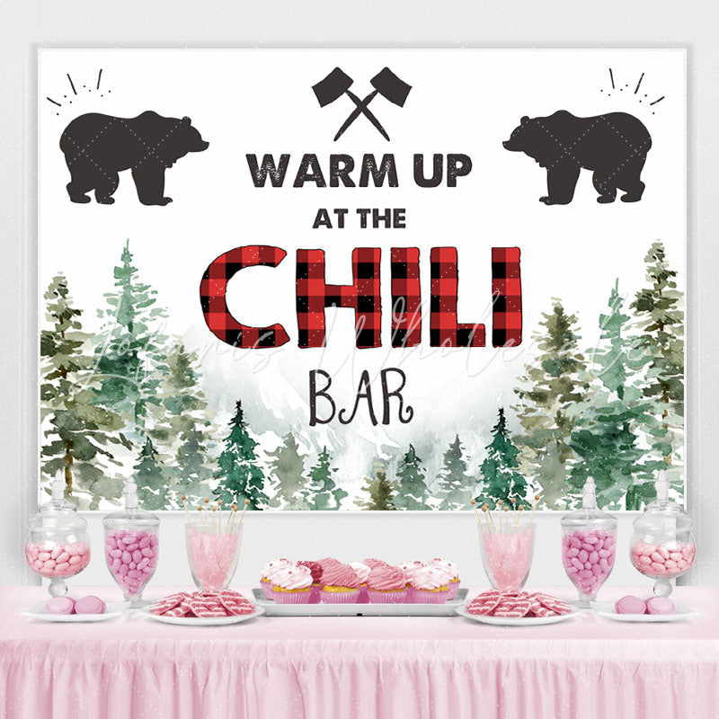 Lofaris Warm Up At The Chili Bar Pine forest Winter Backdrop