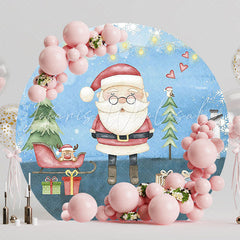 Watercolor Christmas Snow Round Backdrop for Winter Wonderland