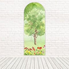 Watercolor Forest Tree Arch Backdrop for Nature-Inspired Party Themes