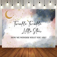 Lofaris Watercolor Gold Twinkle Star Baby Shower Backdrop