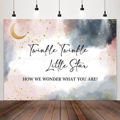 Lofaris Watercolor Gold Twinkle Star Baby Shower Backdrop