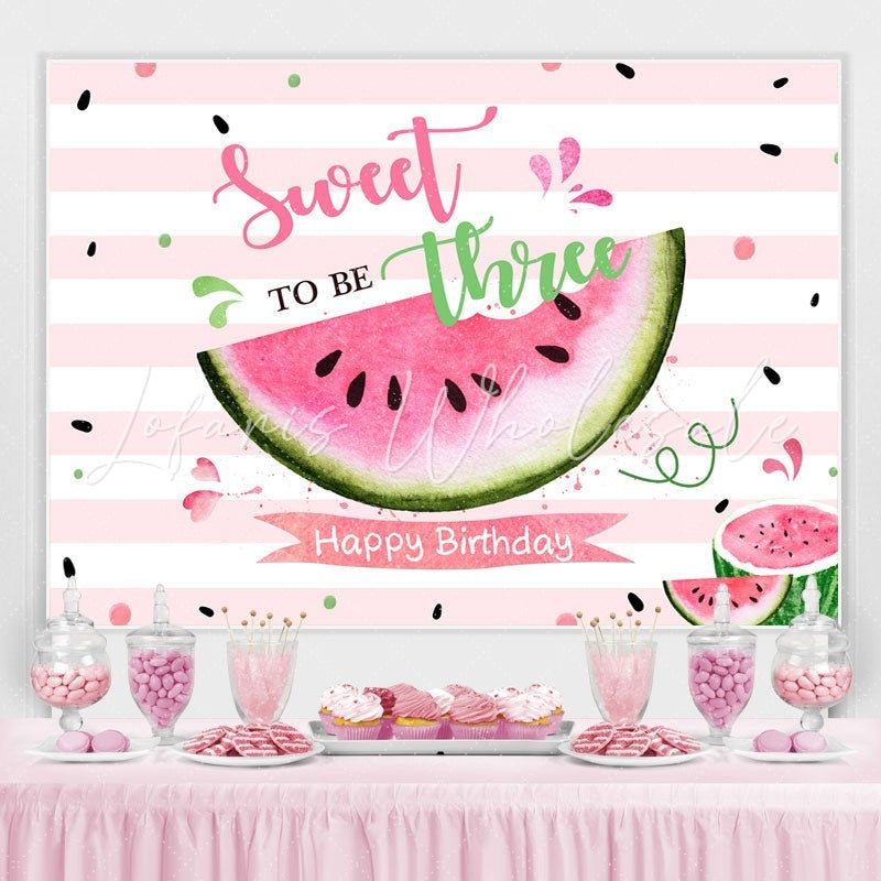 Lofaris Watermelon 3rd Birthday Photoshoot Backdrops for girl