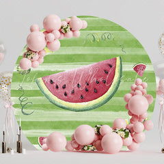 Watermelon Watercolor Round Backdrop for Sweet Party