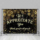Lofaris We Appreciate You Gold Black Thanksgiving Backdrop