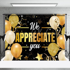 Lofaris We Appreciate You Golden Balloon Retirement Backdrop