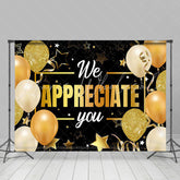 Lofaris We Appreciate You Golden Balloon Retirement Backdrop