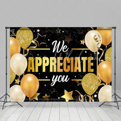 Lofaris We Appreciate You Golden Balloon Retirement Backdrop