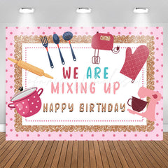 Lofaris We Are Mixing Up Girl Kitchen Birthday Backdrop