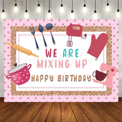 Lofaris We Are Mixing Up Girl Kitchen Birthday Backdrop