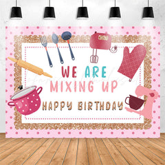 Lofaris We Are Mixing Up Girl Kitchen Birthday Backdrop