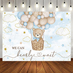 Lofaris We Can Barely Wait Bear Balloon Baby Shower Backdrop