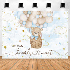 Lofaris We Can Barely Wait Bear Balloon Baby Shower Backdrop